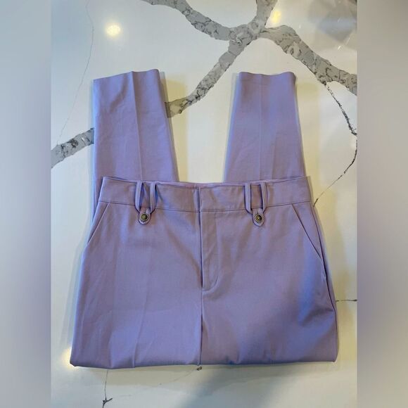 Anthropologie Essential Slim Lavender/Lilac Trousers Slacks Pants Women’s Sz 10 - Picture 1 of 9